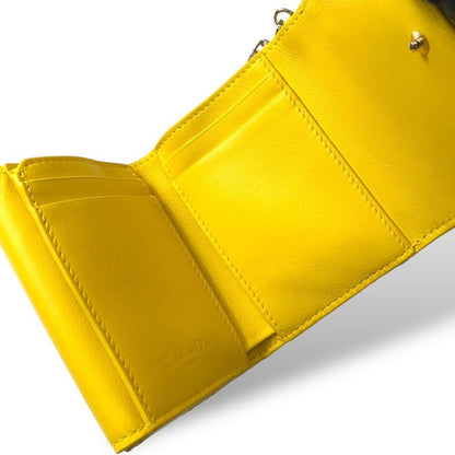 Dior Lady Lotus Wallet Cannage Patent Calfskin Trifold Handbag