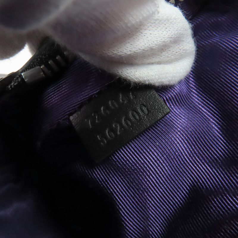 Gucci 72604 GG Marmont Makeup Pouch Small Pouch Black Purple With Box And