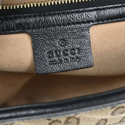 Gucci Marmont Chain Shoulder Bag Canvas Leather Beige Black 631ka861