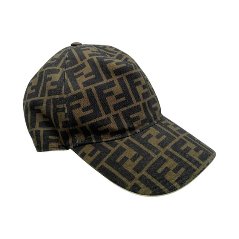 Fendi Hat Ff Jacquard Baseball Cap Fxq768 A660 Logo Brown Fendi