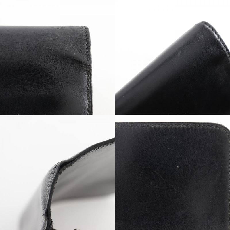 Hermes Pochette Jet Second Bag Vintage Box Calf Black 0V Men's Clutch Bag