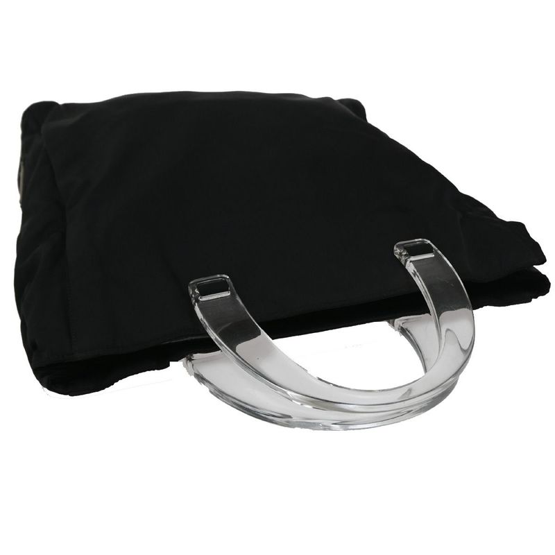 Prada Hand Bag Tote Bag Logo Nylon Black 67ka853