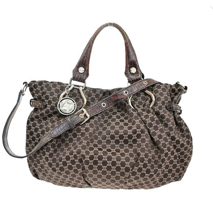 Celine Hand Shoulder Bag 2way Macadam Brown 62ka955