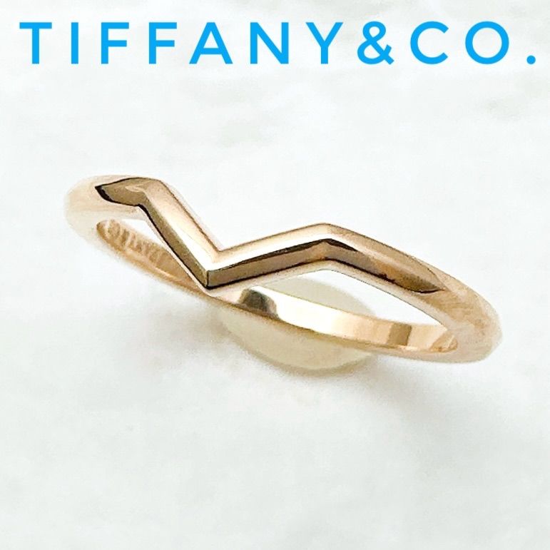 Tiffany & Co V Band Pink Gold Ring Approx 8 U