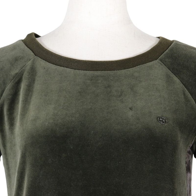 Gucci Sideline 324467 X5279 Velour Khaki Women's Dress