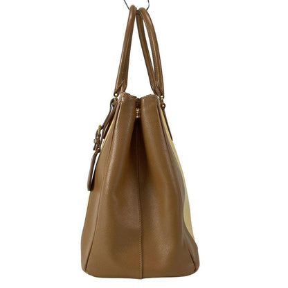 Prada Tote Bag Galleria Large Bag (ladies) Yellow And Brown Leather