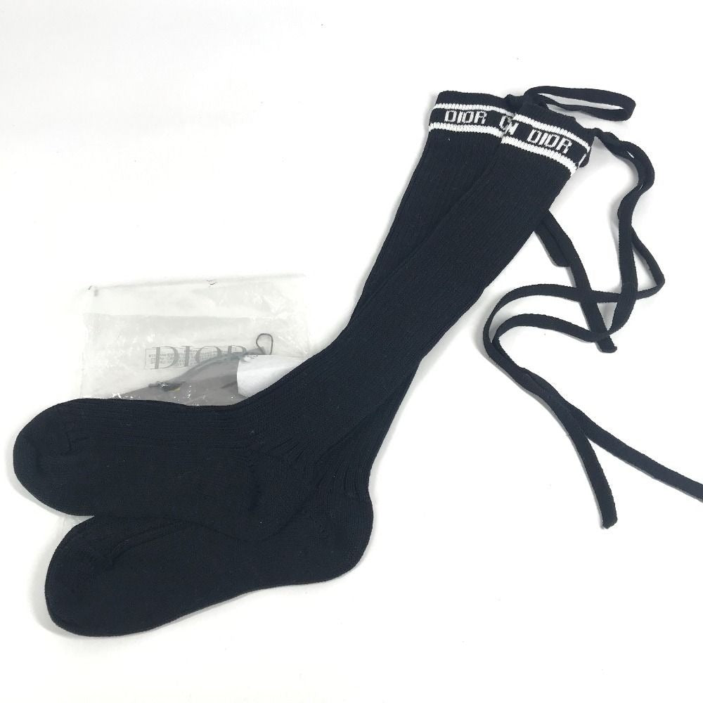 Dior Socks Logo Knee High Cotton Black