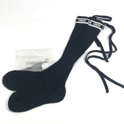 Dior Socks Logo Knee High Cotton Black