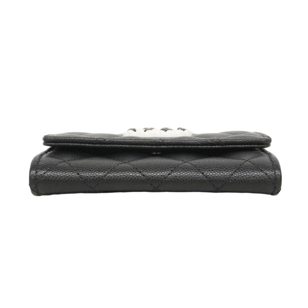 Chanel Card Case 19 Caviar Leather Black Silver — view 2