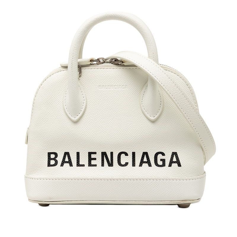 Balenciaga Ville Top Handle Xxs 2-Way Shoulder Bag White Leather