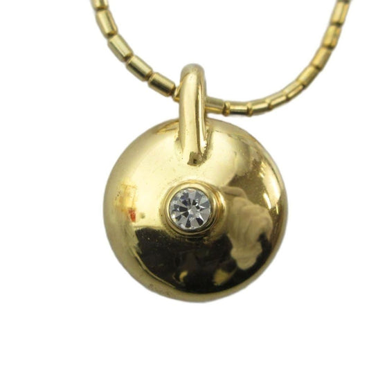 Dior Necklace Line Stone Logo Gold