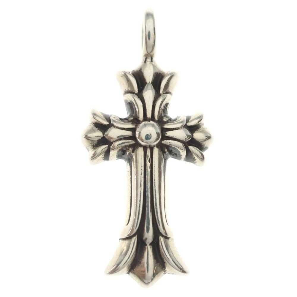 Chrome Hearts Dbl CH Crs Double CH Cross Charm Pendant Top Silver