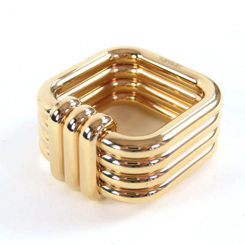Hermes Ruban Square Scarf Ring Clasp Gold