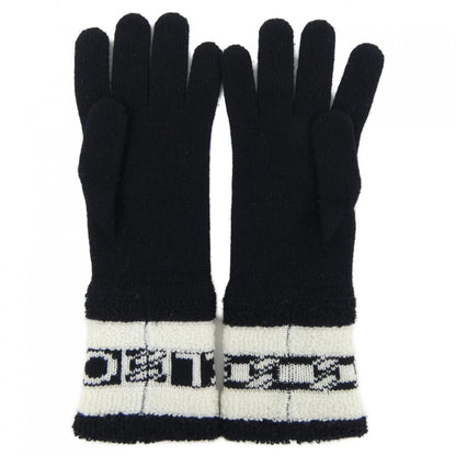 Chanel Glove Silk Cashmere Black White — view 2