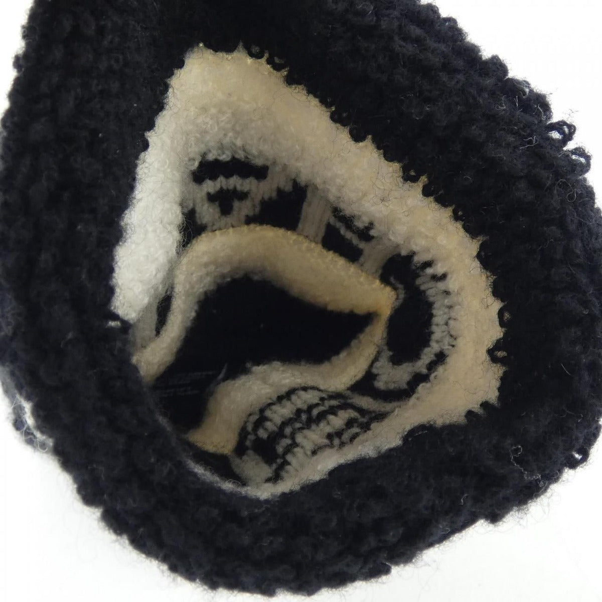 Chanel Glove Silk Cashmere Black White — view 4