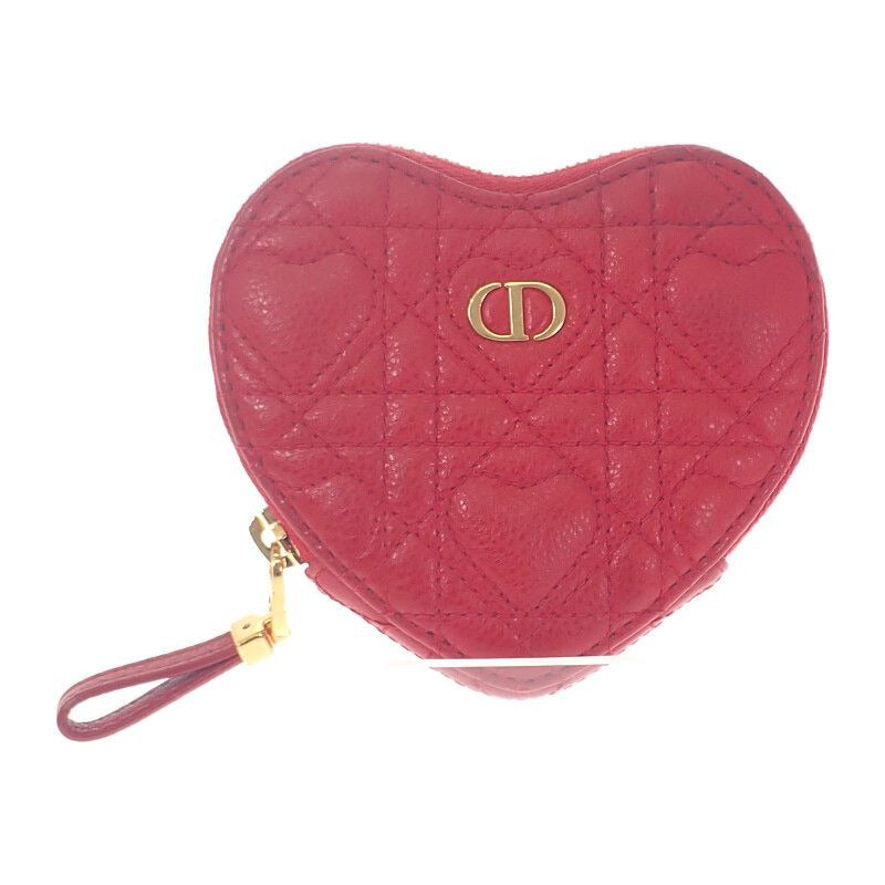Dior Amour Caro Chain Heart Pouch S5097 Unid m61 R Shoulder Bag Calf Red