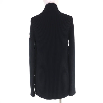 Moncler Cardigan Logo Patch Wool Knit Switch Down Jacket Black — view 3