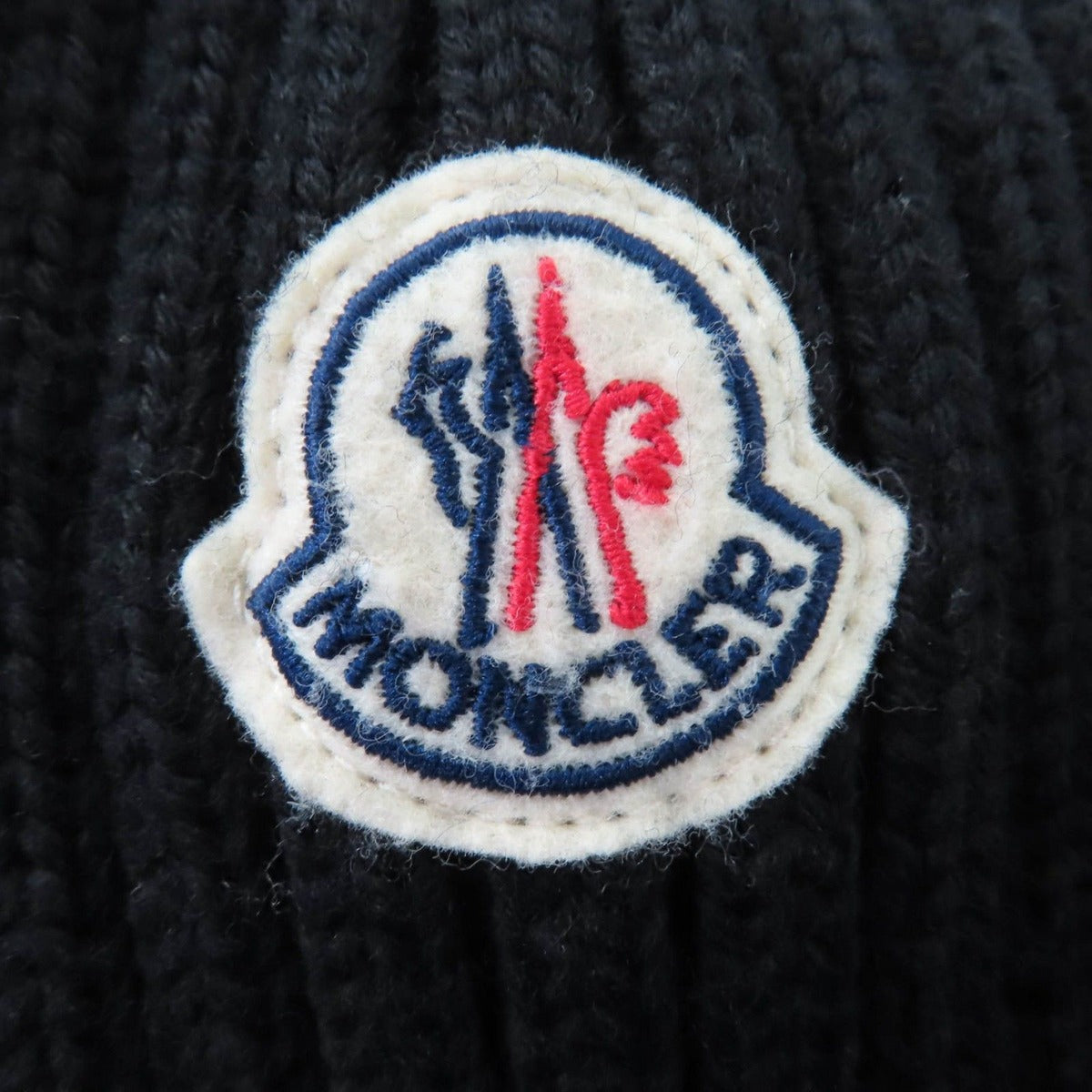 Moncler Cardigan Logo Patch Wool Knit Switch Down Jacket Black — view 6
