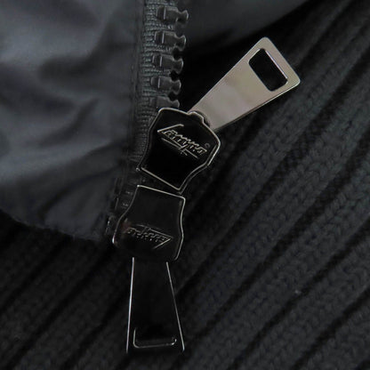 Moncler Cardigan Logo Patch Wool Knit Switch Down Jacket Black — view 9