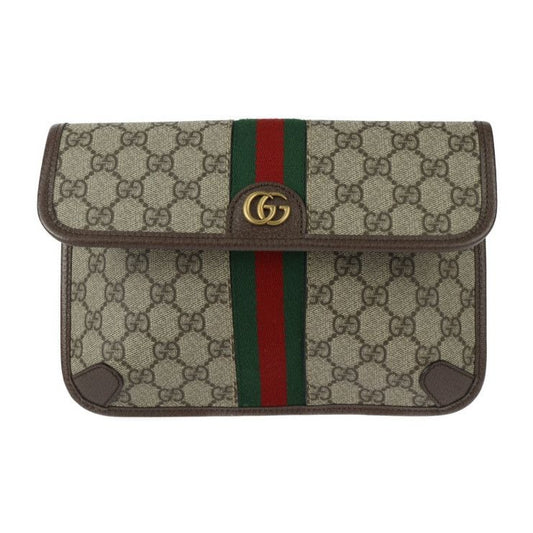 Gucci GG Small Belt Bag Waist Supreme Canvas Leather Beige Ebony