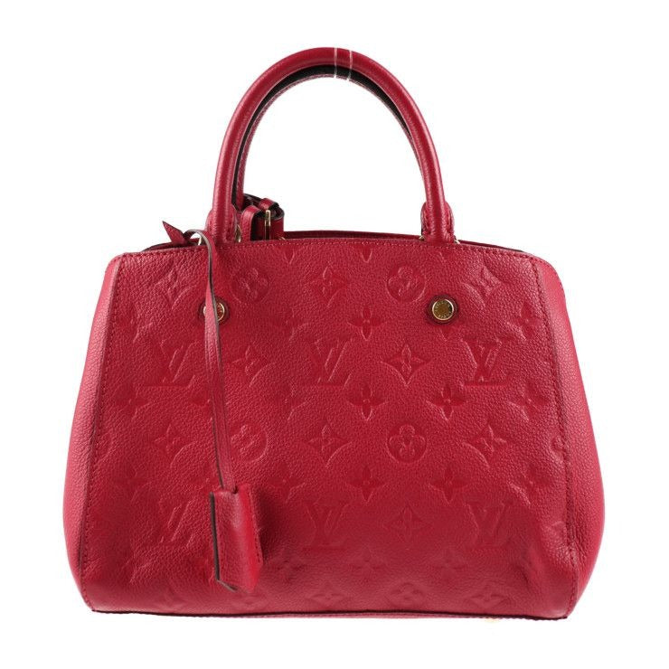 Louis Vuitton Montaigne BB Handbag Leather Freesia Pinkish Monogram
