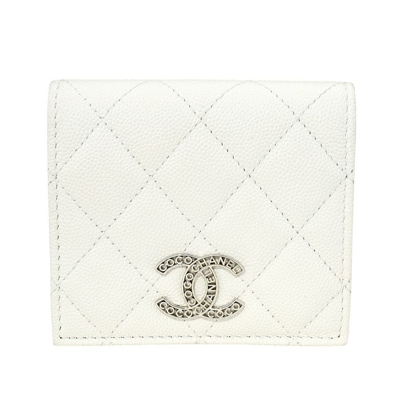 Chanel Bifold Wallet Small Flap White