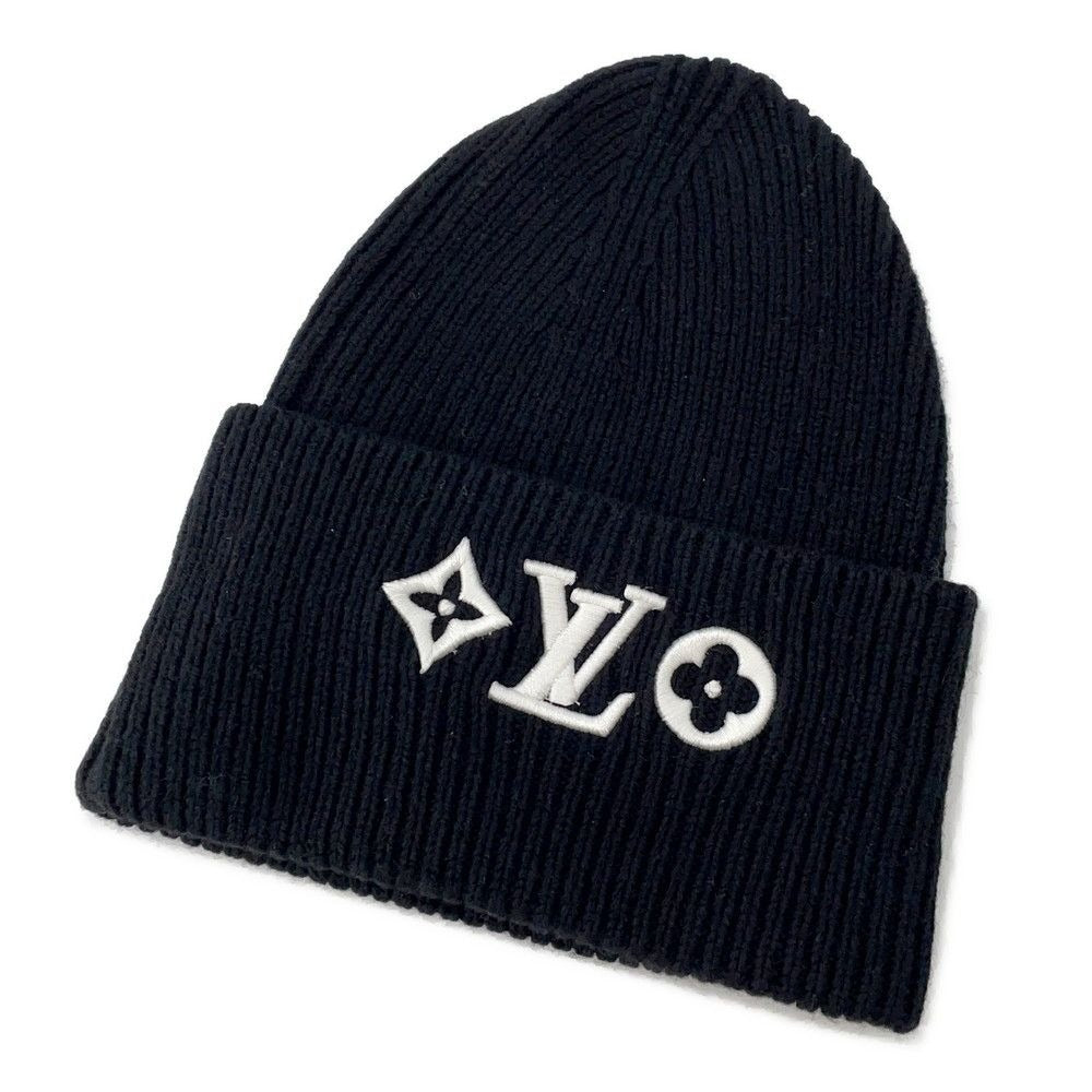 Louis Vuitton Knit Hat Beanie LV Headline Wool Noir Black