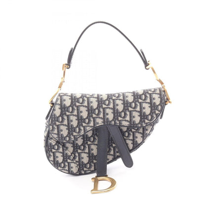 Dior Saddle Bag Mini Oblique Peacock Navy Canvas Leather