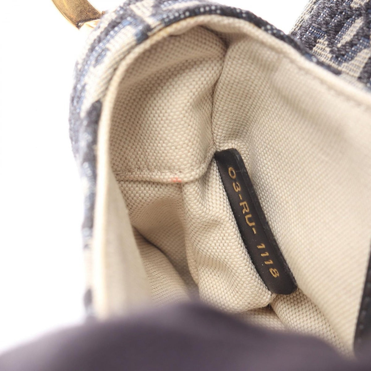 Dior Saddle Bag Mini Oblique Peacock Navy Canvas Leather — view 5