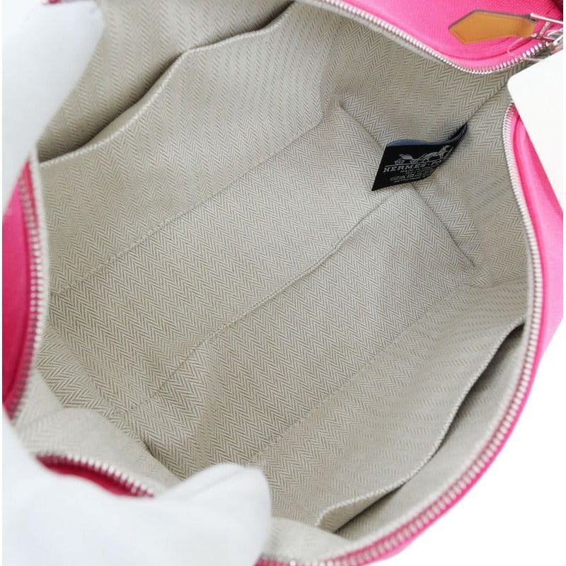 Hermes Brid A Black PM Handbag Pouch Hibiscus Pink — view 5