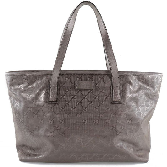 Gucci Tote GG Imprime 211137 PVC Coated Canvas Silver Ladies Tote Bag