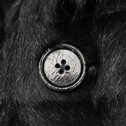 Prada 10aw Nutria Fur Collar Goat Fur Double Coat Black