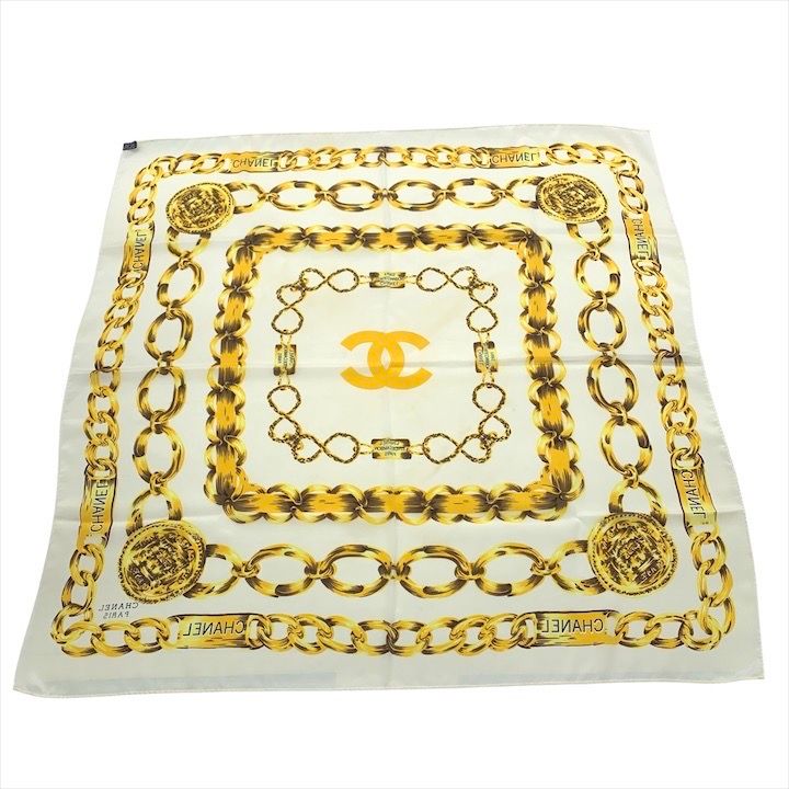 Chanel CC Logo Chain Silk Scarf Set of 2
