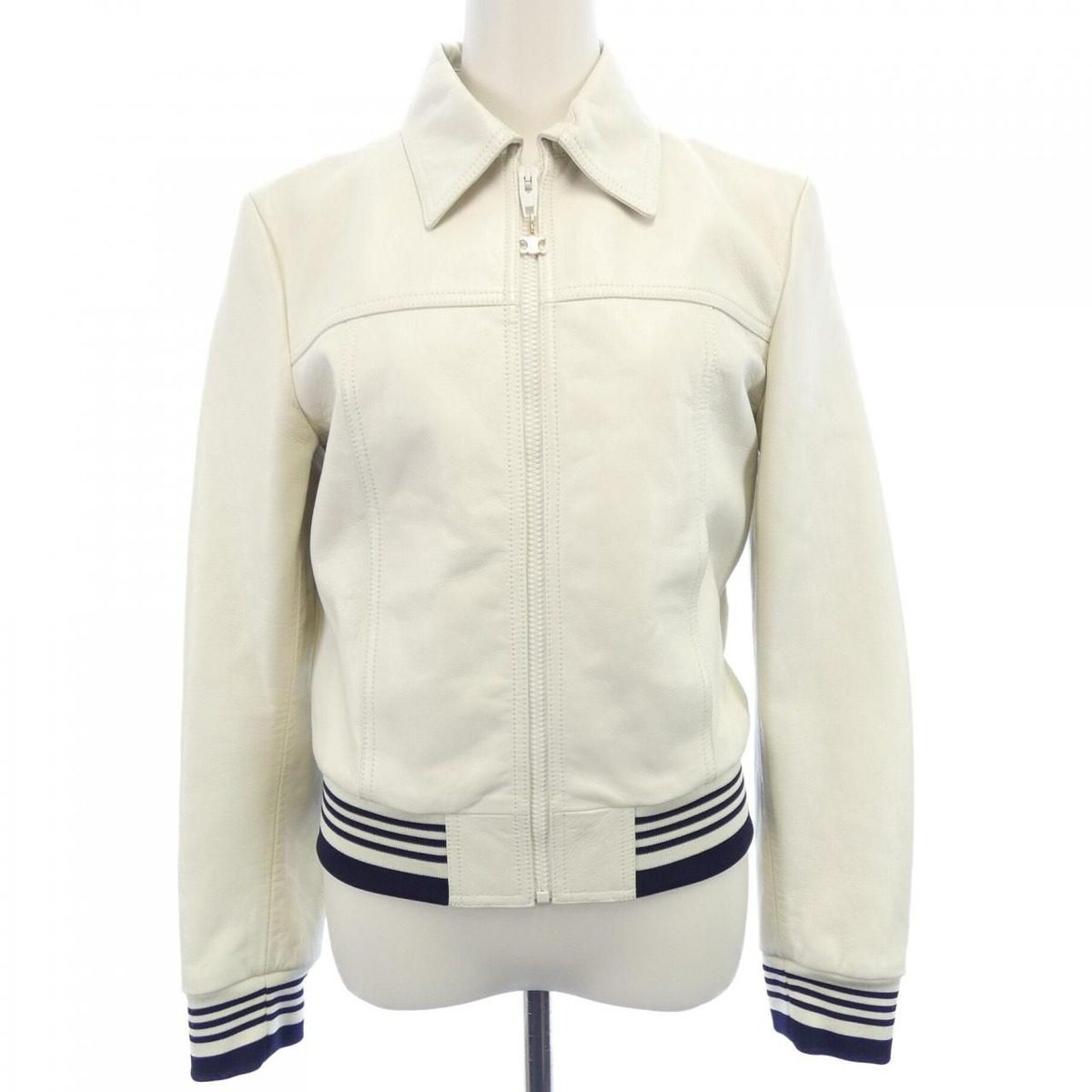 Celine Leather Jacket White