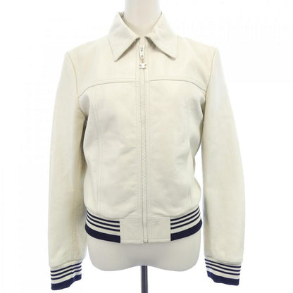 Celine Leather Jacket White