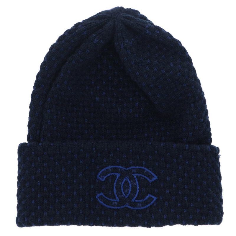 Chanel 24AW Coco Mark Cashmere Blend Beanie Knit Hat Women's