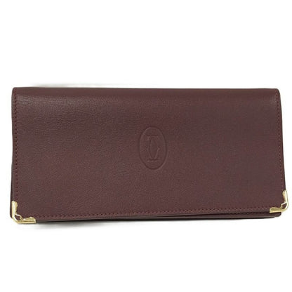 Cartier Bifold Wallet Must Line Leather Bordeaux