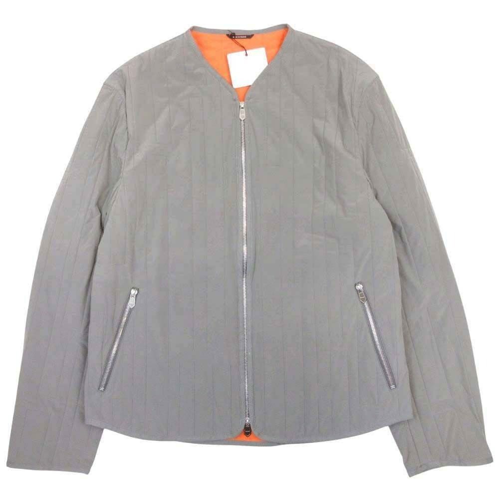Hermes Hquilted Jacket Outer Padding V-neck Stitch 52 Gray Orange