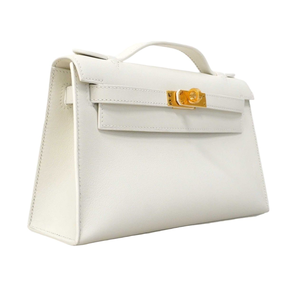 Hermes Handbag Pochette Kelly Swift New White Gold — view 2