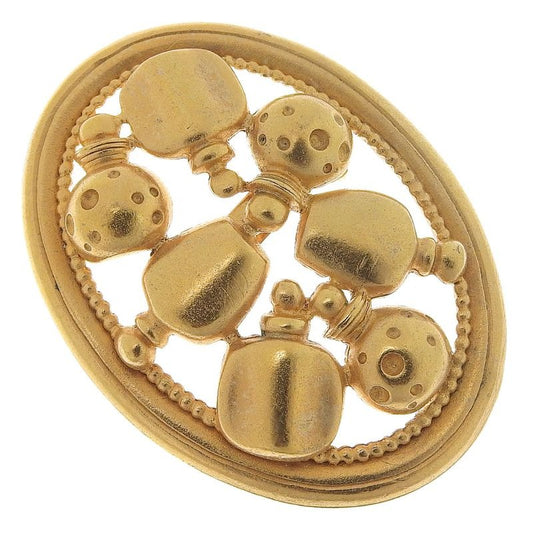 Dior Perfume Bottle Motif Vintage Gold Plated 17.4 g Brooch