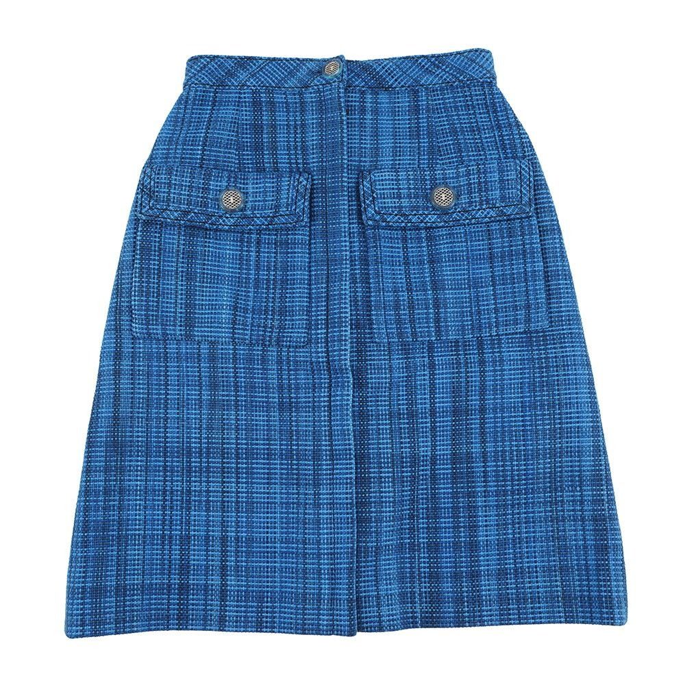 Chanel Skirt CC Logo Tweed 34 Resort Collection