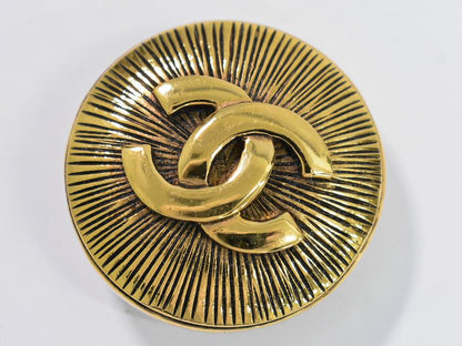 Authentic Chanel Coco Mark Brooch GP Gold Plated Coco Mark Accessories Jewelry