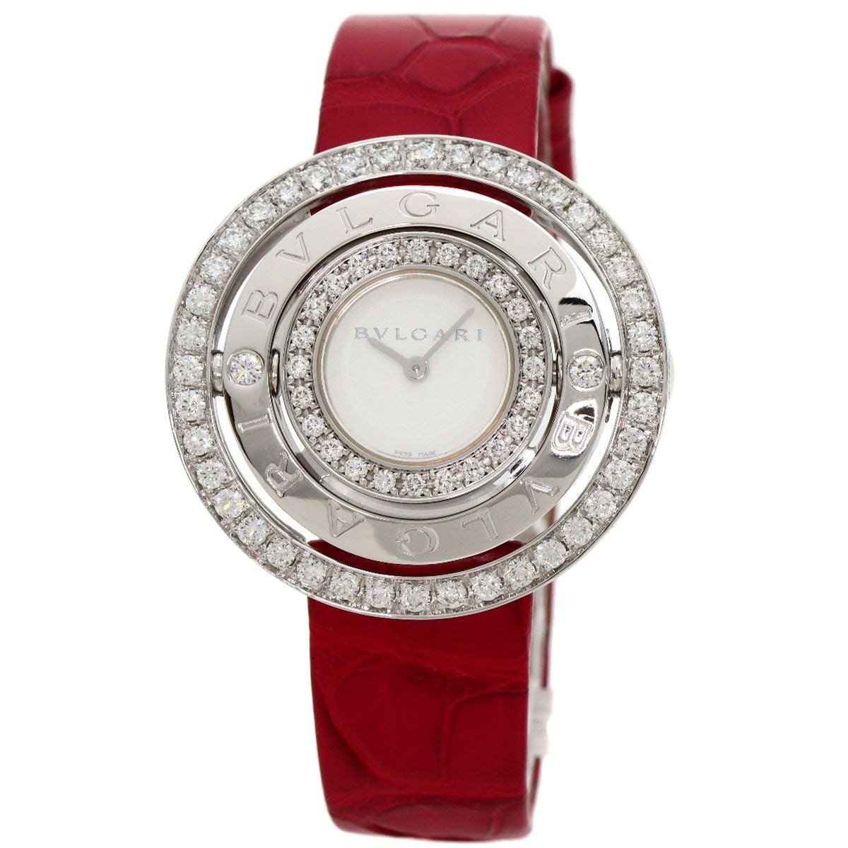 Bvlgari Astra le Cerki Watch 18K White Gold Leather