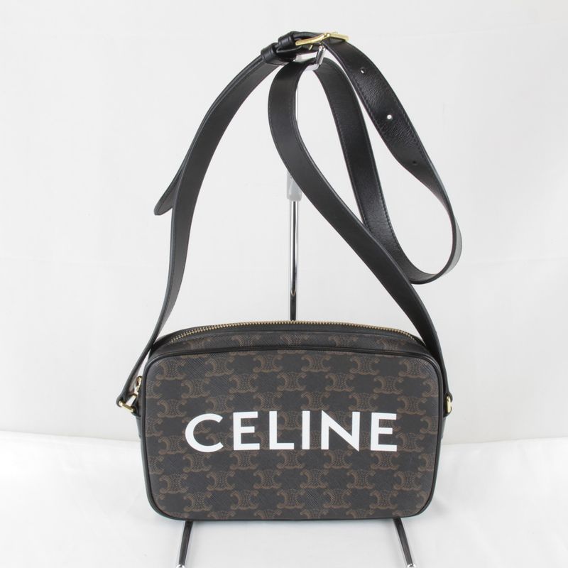 Celine Triomphe Medium Messenger Bag Shoulder Bag Ladies Brown High Brand