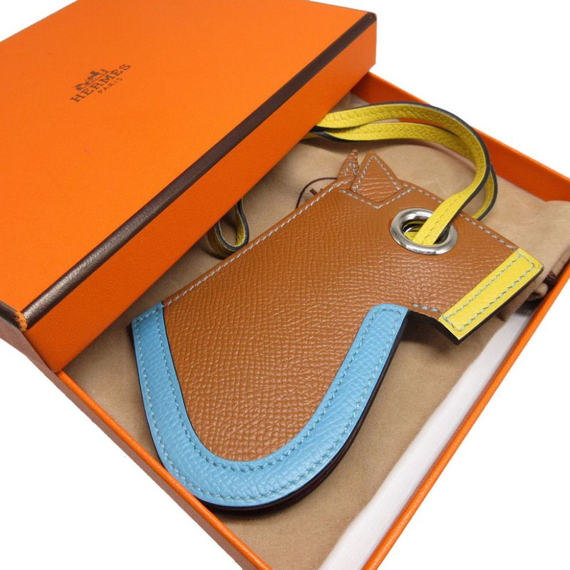 Hermes Camaille Vaux Epson Gold Lime Azure Stamped O (2011) Bag Charm Key