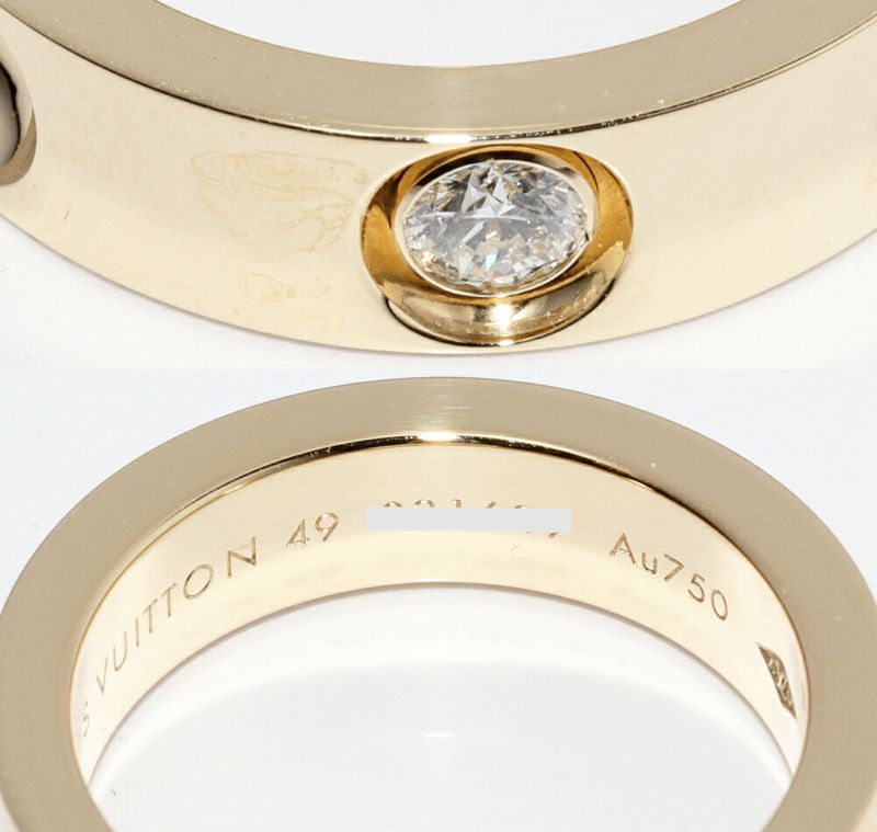 Louis Vuitton 18K Yellow Gold Diamond 1P (010ct) Petite Bague Empreinte Ring