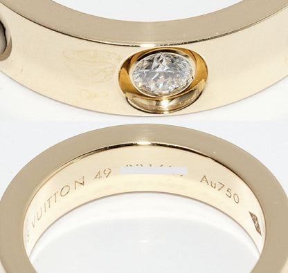 Louis Vuitton 18K Yellow Gold Diamond 1P (010ct) Petite Bague Empreinte Ring