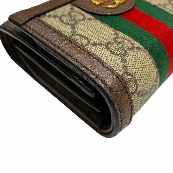 Gucci Ophidia 598662 Sherry Line GG Supreme Bifold Wallet For Women