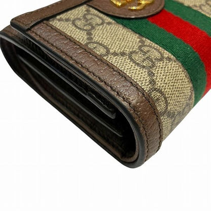 Gucci Ophidia 598662 Sherry Line GG Supreme Bifold Wallet For Women