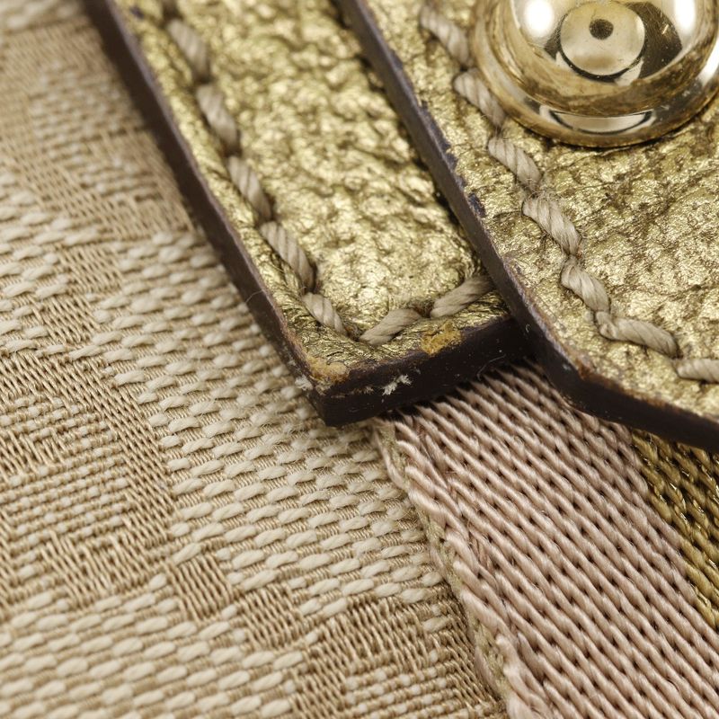 Gucci 139261 GG Canvas And Leather Brown Women's Handbag